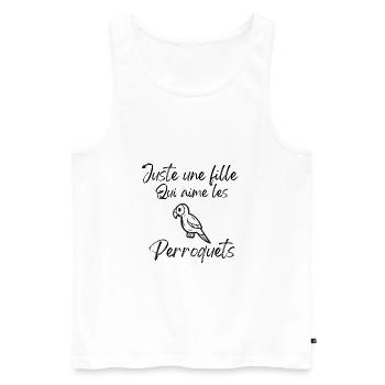 T-shirt perroquet - Débardeur bio Premium Homme - blanc - Devant - Michal (187cm)