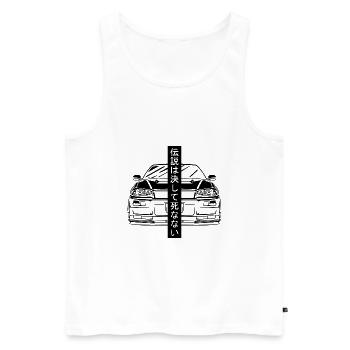 R34 Cadeau silhouette JDM Sport Automobile Japon - Débardeur bio Premium Homme - blanc - Devant - Michal (187cm)