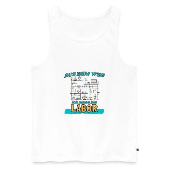 Labor Laborant - aus dem Weg ich muss ins Labor - Männer Premium Bio Tank Top - Weiß - Vorne - AI Model Male 178 light (178cm)