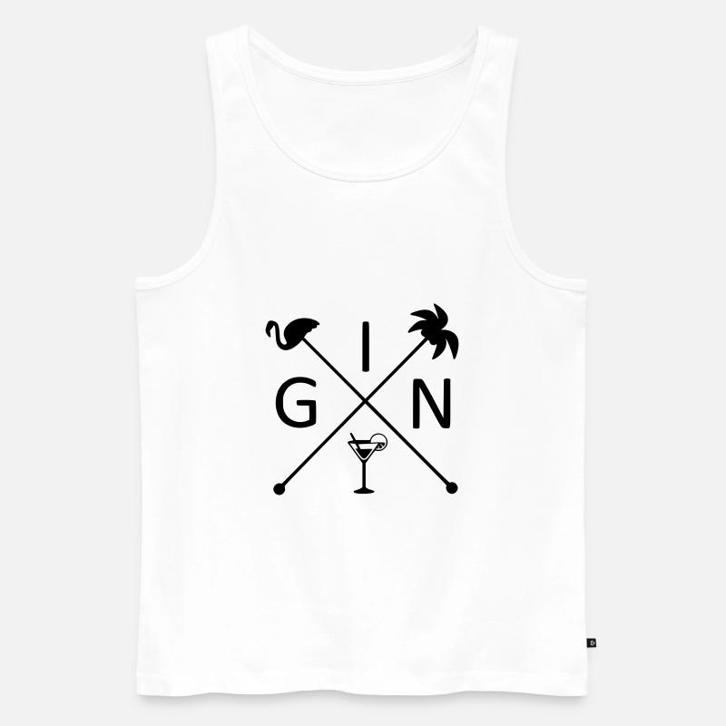 GIN Logo - Männer Premium Bio Tank Top - Weiß