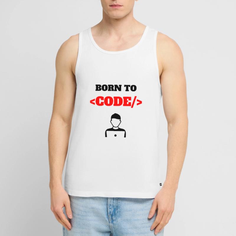 Born To Code Geborener Programmierer Software Geek Männer Premium Bio Tank Top