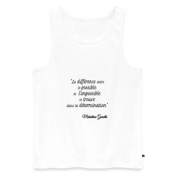 La différence entre le possible et l impossible - Débardeur bio Premium Homme - blanc - Devant - Michal (187cm)