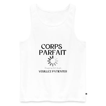 CORPS PARFAIT chargement en cours veuillez - Débardeur bio Premium Homme - blanc - Devant - AI Model Male 178 light (178cm)
