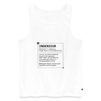 Definition Ingenieur Schwarz - Männer Premium Bio Tank Top - Weiß - Vorne - AI Model Male 178 light (178cm)
