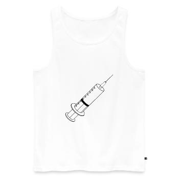 Corona Impfung - Männer Premium Bio Tank Top - Weiß - Vorne - AI Model Male 178 light (178cm)