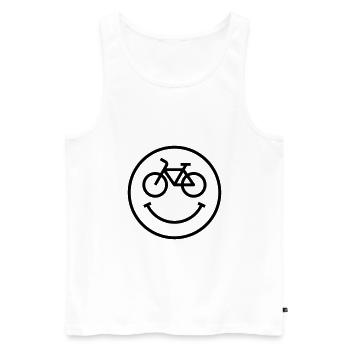 Fahrrad Lächeln - Männer Premium Bio Tank Top - Weiß - Vorne - Michal (187cm)