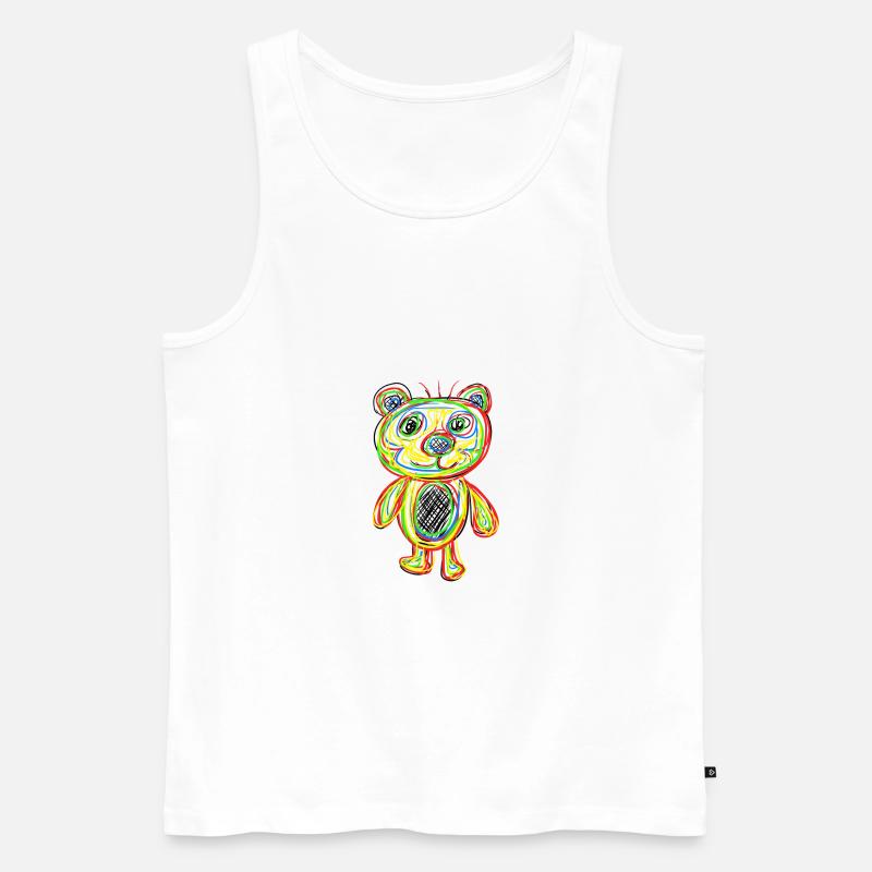 Teddybär Bär - Männer Premium Bio Tank Top - Weiß