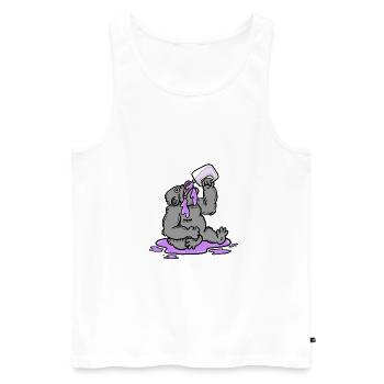 Gorilla Drinking Squash - Men's Premium Organic Tank Top - white - Front - AI Model Male 178 light (178cm)