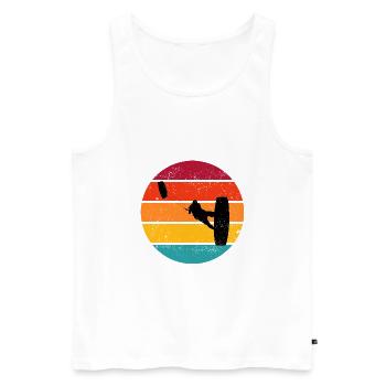 Kitesurfen Jungen Herren Kiten Kite Surf - Männer Premium Bio Tank Top - Weiß - Vorne - AI Model Male 178 light (178cm)
