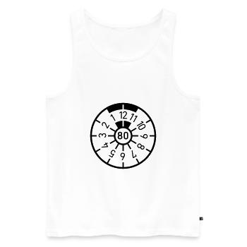 Geburtstag 80 Achtzig TÜV Plakette - Männer Premium Bio Tank Top - Weiß - Vorne - AI Model Male 178 light (178cm)