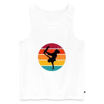 Skateboard Retro Skateboarder Skater Herren - Männer Premium Bio Tank Top - Weiß - Vorne - AI Model Male 178 light (178cm)