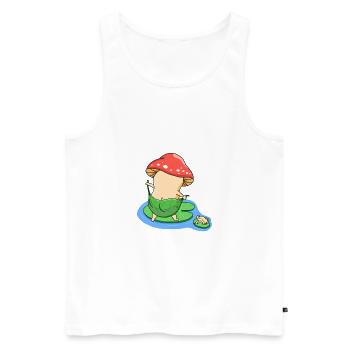 Bath Mushroom - Men's Premium Organic Tank Top - white - Front - AI Model Male 178 light (178cm)