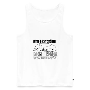 Bitte nicht stören, mein innerer Schweinehund schl - Männer Premium Bio Tank Top - Weiß - Vorne - Michal (187cm)