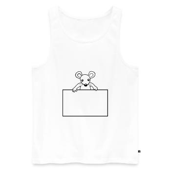 Shield with mouse - Men's Premium Organic Tank Top - white - Front - AI Model Male 178 light (178cm)