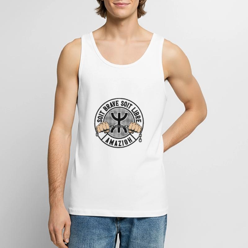 Entweder mutig oder frei. Amazigh. Männer Premium Bio Tank Top