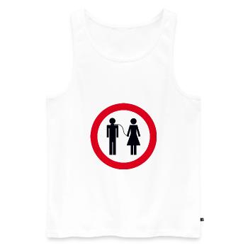 Leash obligation Polterabend Marriage Fun - Men's Premium Organic Tank Top - white - Front - AI Model Male 178 light (178cm)