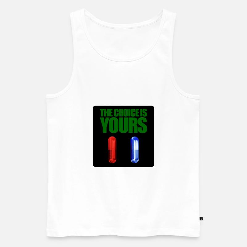 Matrix rote oder blaue Pille - Männer Premium Bio Tank Top - Weiß