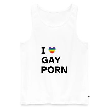 I Love Gay Porn | Humor | Pride - Männer Premium Bio Tank Top - Weiß - Vorne - AI Model Male 178 light (178cm)