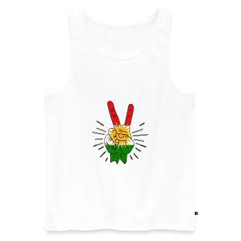 Doigt de paix du Kurdistan - Débardeur bio Premium Homme - blanc - Devant - AI Model Male 178 light (178cm)
