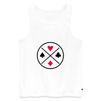Symboles de cartes Poker - Débardeur bio Premium Homme - blanc - Devant - AI Model Male 178 light (178cm)
