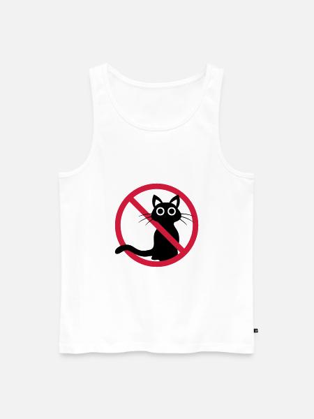 Chat noir interdit - Débardeur bio Premium Homme - blanc