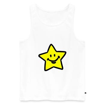 Stern / Sternengesicht - Männer Premium Bio Tank Top - Weiß - Vorne - AI Model Male 178 light (178cm)
