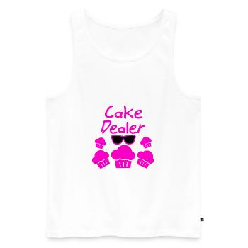 Kuchen - Männer Premium Bio Tank Top - Weiß - Vorne - AI Model Male 178 light (178cm)