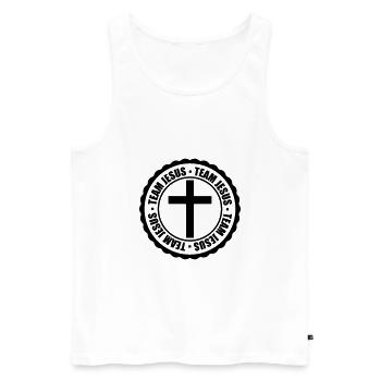 Stamp Team Jésus - Débardeur bio Premium Homme - blanc - Devant - AI Model Male 178 light (178cm)