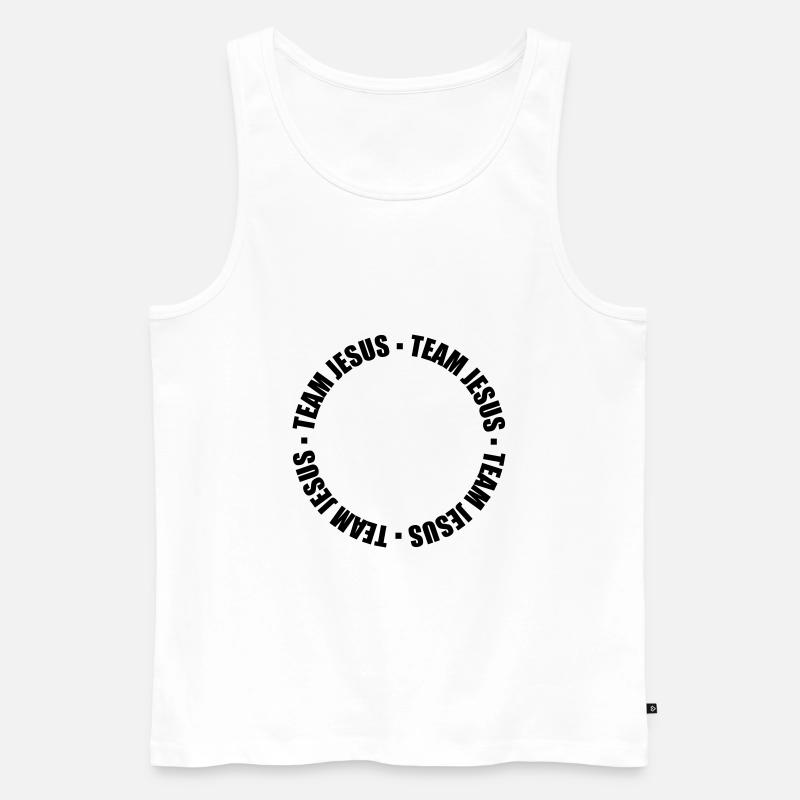 Ring Text Jesus - Männer Premium Bio Tank Top - Weiß