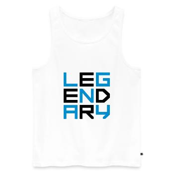 Logo square légendaire - Débardeur bio Premium Homme - blanc - Devant - AI Model Male 178 light (178cm)