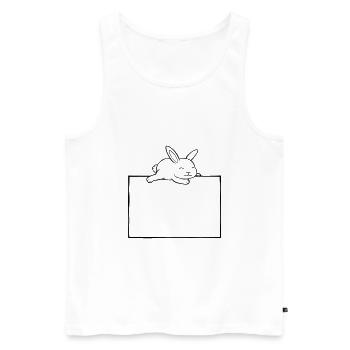 Bouclier de sommeil de lapin - Débardeur bio Premium Homme - blanc - Devant - Michal (187cm)