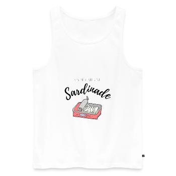 T shirt humour marseille sardinade - Débardeur bio Premium Homme - blanc - Devant - AI Model Male 178 light (178cm)