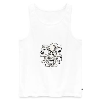 SportySkull - DanseClassique2 - Débardeur bio Premium Homme - blanc - Devant - Michal (187cm)