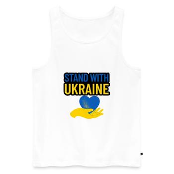 stand with ukraine - Men's Premium Organic Tank Top - white - Front - Michal (187cm)