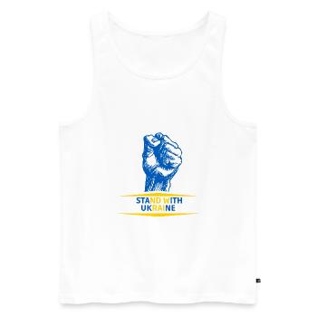 stand with ukraine - Débardeur bio Premium Homme - blanc - Devant - AI Model Male 178 light (178cm)
