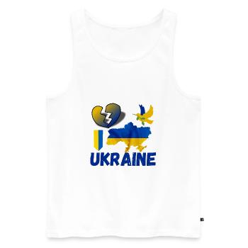 Ukraine| Ich unterstütze die Ukraine - Männer Premium Bio Tank Top - Weiß - Vorne - AI Model Male 178 light (178cm)