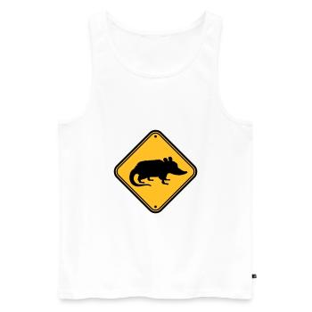 Opossum Gefahr Schild - Männer Premium Bio Tank Top - Weiß - Vorne - AI Model Male 178 light (178cm)