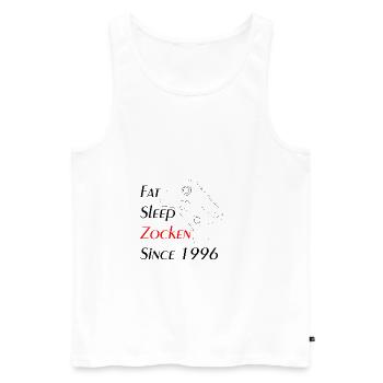 Zocken - Männer Premium Bio Tank Top - Weiß - Vorne - AI Model Male 178 light (178cm)