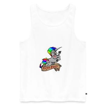 Rebellisches Punk-Einhorn - Männer Premium Bio Tank Top - Weiß - Vorne - Michal (187cm)