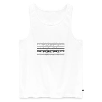 Bandes de lignes de conception - Débardeur bio Premium Homme - blanc - Devant - AI Model Male 178 light (178cm)