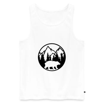 Bear Mountains Forest - Men's Premium Organic Tank Top - white - Front - Michal (187cm)