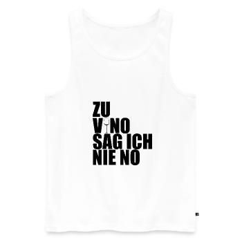 Zu Vino sag ich nie no - Männer Premium Bio Tank Top - Weiß - Vorne - Michal (187cm)