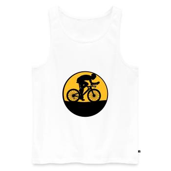 Motard de lune de nuit - Débardeur bio Premium Homme - blanc - Devant - Michal (187cm)