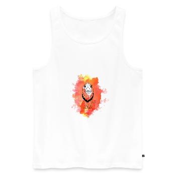 Lion - Men's Premium Organic Tank Top - white - Front - Michal (187cm)