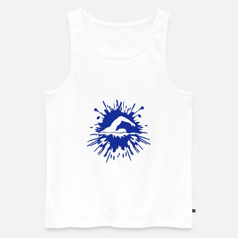 Spritzer Klecks Schwimmer - Männer Premium Bio Tank Top - Weiß