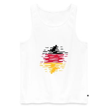 Germany Flag Waves - Men's Premium Organic Tank Top - white - Front - Michal (187cm)