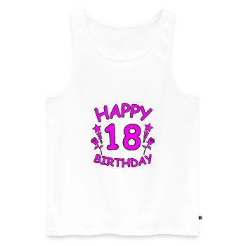 Geburtstag - Männer Premium Bio Tank Top - Weiß - Vorne - Michal (187cm)