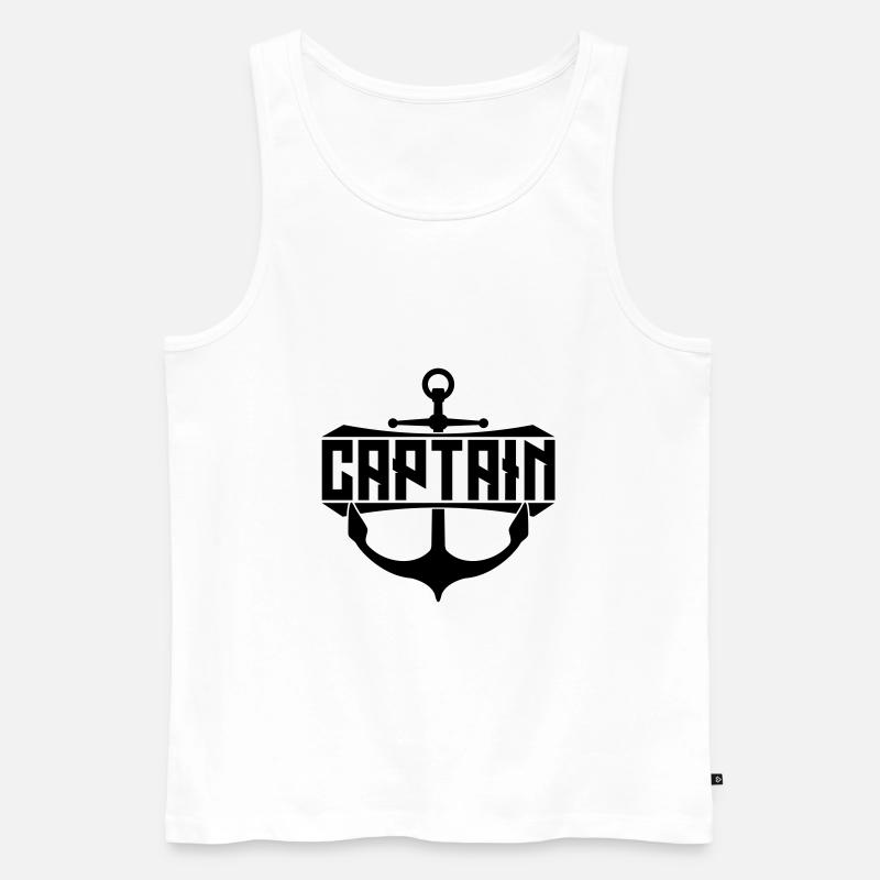 Ancre du capitaine de texte - Débardeur bio Premium Homme - blanc