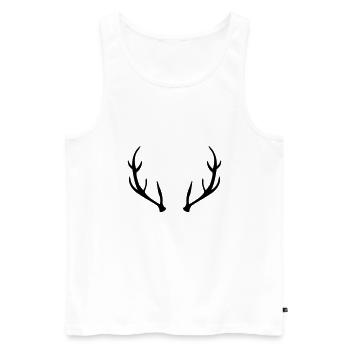 Geweih - Männer Premium Bio Tank Top - Weiß - Vorne - AI Model Male 178 light (178cm)