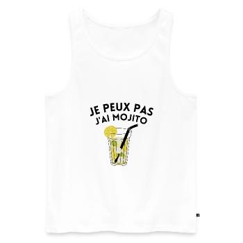 je peux pas j'ai MOJITO - Débardeur bio Premium Homme - blanc - Devant - AI Model Male 178 light (178cm)